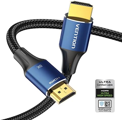 VENTION 8K HDMI 2.1 Cable 1M Short 8K@60Hz 4K@120Hz High Speed HDMI Cable - 48Gbps Ultra HD Lead ARC Dolby Vision HDR10+ UHD HDCP 2.2 Cord for Fire TV Xbox One PS4/PS5 Switch Monitor Laptop Soundbar