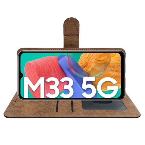 Image of Flip Cover Back Case for Samsung Galaxy M33 5G | Premium Leather Finish | Inbuilt Pockets & Stand | Flip Cover Back Case for Samsung Galaxy M33 5G (Black)