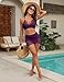 Blooming Jelly Womens High Waisted Bikini Sets Tummy Control Bathing Suit Modest Swim Suits 2025?M, Dark Purple?