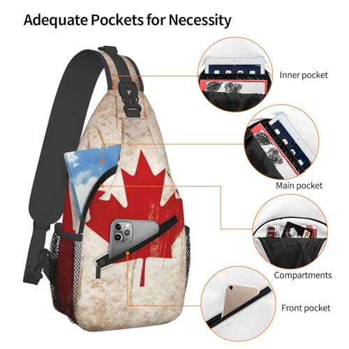 Bolso cruzado diagonal para hombro con bandera de Canadá miniatura 4