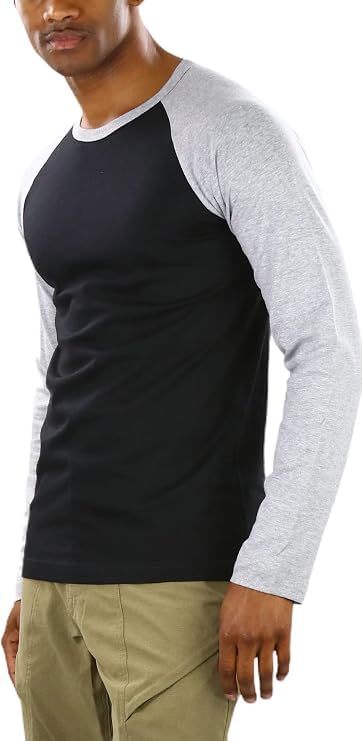 Image of Men's Henley Shirts Raglan Long Sleeve Casual Slim Fit Lightweight Fashion T-Shirts
