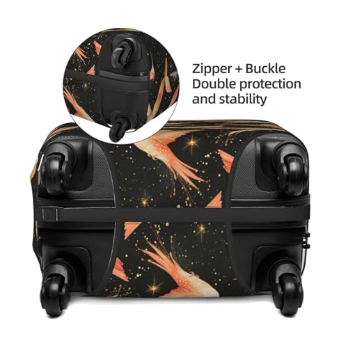 Luggage Cover Protector - Classy Bird Flash Gold Print Suitcase Covers for Luggage Fit 22-24 Inch Suitcase3