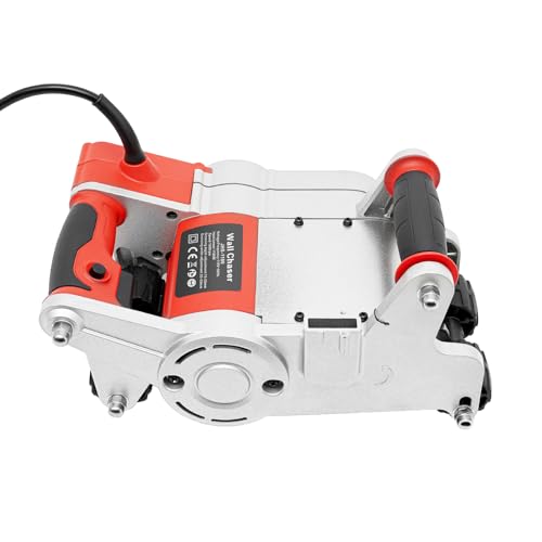 Image of Wall Groove Cutting Machine, 1100W Electric Wall Chaser Slotting Machine with Adjustable Depth Good Heat Dissipation and Pure Copper Motor Dust Extraction Port Handheld Cement Groover For Light Bricks