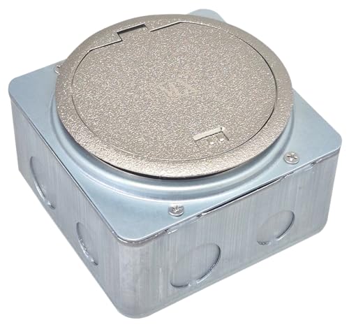 Image of MX Watertight 3-Module Round Zinc Alloy Pop-Up Floor Box - IP65, 45 Series, Concrete Floor Power & Data Access, Anti-Scratch, Office & Commercial Use