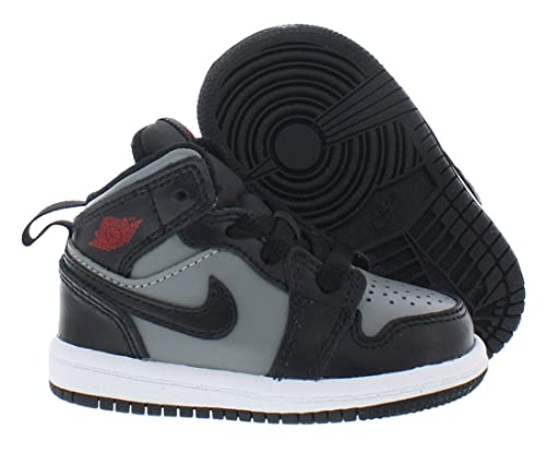 Toddler's Jordan 1 Mid Black/Gym Red-Particle Grey (640735 096) - 62
