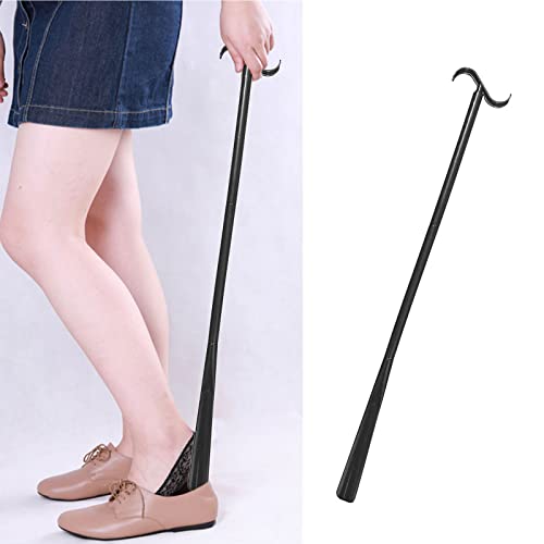 TSHAOUN Kledingstok met schoenlepel met sokkenverwijderingsgereedschap hulpmiddelen voor gehandicapten, schoenlepel lang handvat, verstelbare verlengde verbandhulpmiddelen voor sokken, schoenen, - Afbeelding 4