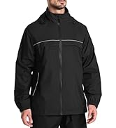ウェア ELECTRIC WATER PROOF WIND BREAKER Black Amazon.com: Men's Rain Jacket Waterproof with Hood Lightweight