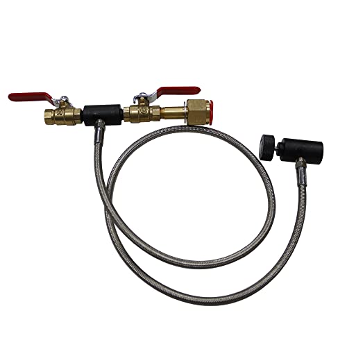 HPDAVV G1/2 CO2 Zylinder Nachfülladapter Flaschenanschluss mit 91,4 cm Schlauch ohne Messgerät zum Befüllen von Soda-Tank Cover