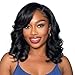 Lady Miranda Loose Wave Wig Pure Color Nature Curly Synthetic Heat Resistant Weave Full Wigs for Women(Black)