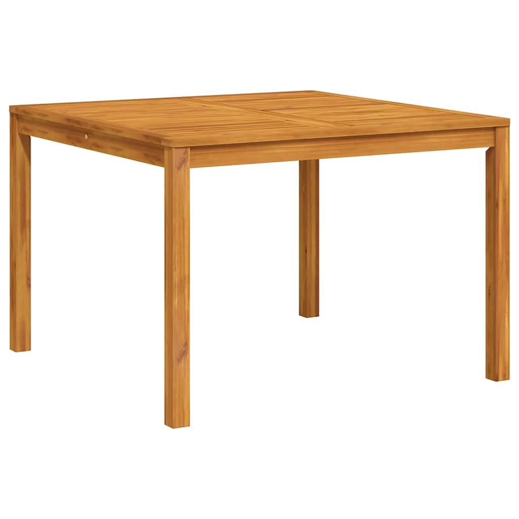 Masywny stół ogrodowy z drewna akacjowego, kwadratowy stół do jadalni 110 x 110 x 75 cm, na taras, do ogrodu i na podwórko, wytrzymały i łatwy w pielęgnacji blat stołu z litego drewna