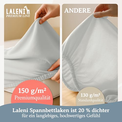 Laleni Premium Spannbettlaken, 70x140x15cm, für Babybett & Kinderbett, 100% Baumwolle, Oeko-TEX Zertifiziert, Ivory – Ansicht 4
