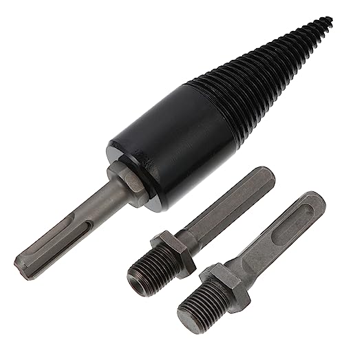 Happyyami 1 Juego taladro para partir madera hs fuerza Herramientas eléctricas maleficio conos log splitter rajadora de troncos broca de cono broca partidora de leña acero de alta velocidad