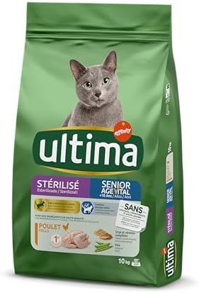 Ultima Pienso para Gatos Esterilizados Senior con Pollo - 10kg