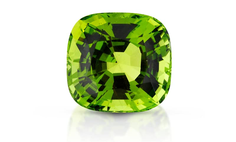 Péridot naturel non traité de 8 carats certifié en laboratoire pour création de bijoux