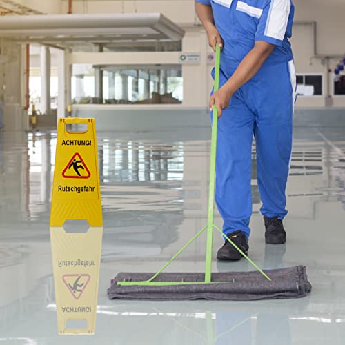 Relaxdays 10025044 Achtung Rutschgefahr Aufsteller, klappbar, Warnschild vor Glätte, beidseitig beschriftet, Hinweisschild, gelb, 1 Stück