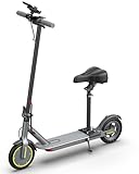 Electric Scooter Adults, Max 16Mph & 10-15 Miles Range E-Scooter, E-Scooter with APP Control, Powerful 350W 8.5' Solid Tires Foldable Electric Scooters (Seats Optional) (JS01-5.2ah-Grey1)
