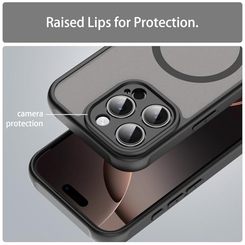 Coque iPhone 16 Pro Asuwish compatible MagSafe et translucide mate - 4