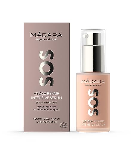 MÁDARA | SOS Hydra Repair Sérum Intensivo 30ml - Feuchtigkeitsspendend, Beruhigend, Für Trockene und Gestresste Haut, Mit Hyaluronsäure
