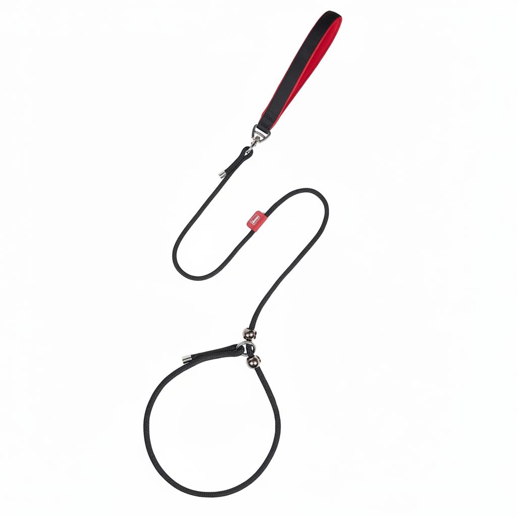 NALACAL Slip Lead Dog Leash, 5 FT Dog Training Leash with Metal Stopper, Durable No Pulling Dog Lead Leash with Comfortable Handle, Nylon Heavy Duty Rope Dog Leash for Large Medium Small Dogs (Black)