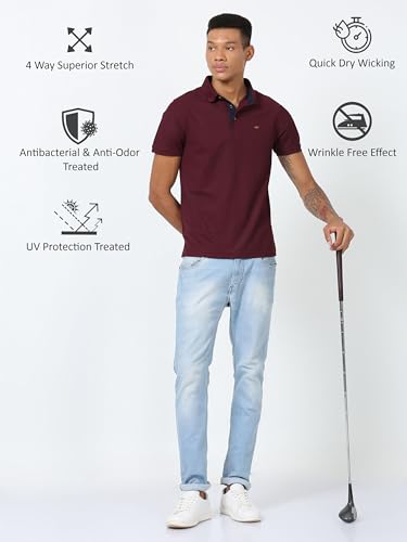 Image of STELLERS Men's Premium Polo T-Shirt Wrinkle Free Quick Dry Soft and Feather Touch Feel Regular Fit