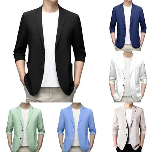 Chaqueta de traje para hombre, americana deportiva, bléiser para tiempo libre, para trabajo, corte normal, de un botón