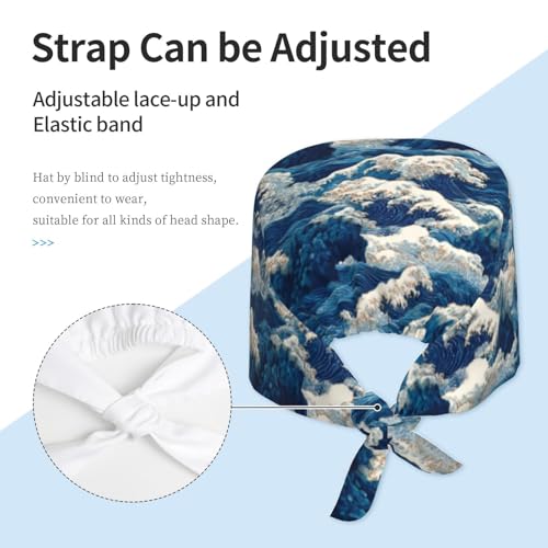 Image of Adjustable Scrub Cap with Sweatband, Breathable Working Hat for Men /Women