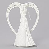 Roman Heart Language of Love Bride and Groom White Wedding Cake Topper Figurine