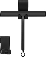 wlich Shower Squeegee for Glass Doors - Stainless Steel Silicone Blade, No-Drill Hook, Streak-Free Window Mirror Cleaner 8.5"