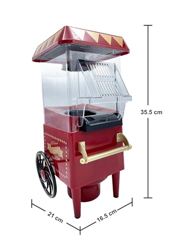Image of VINSU Popcorn Machine Big Vintage Collection and Electric Popcorn Maker Making Machine,Automatic Instant Popcorn Maker Stylish Design 1200-Watts Electric Popcorn Maker Machine For Home Use