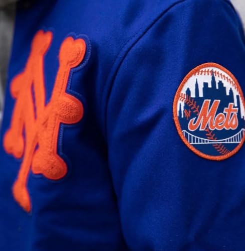 Men's Wool Varsity Jacket, Royal Blue and Orange, Button Front Baseball style Jacket2