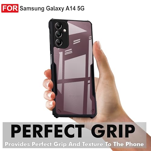 Image of Zapcase Back Case Cover for Samsung Galaxy A14 5G | Compatible with Samsung Galaxy A14 5G | Clear Case with Camera Protection | TPU + PC Matte Black