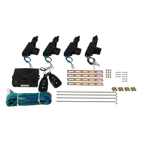 Nicear Sistema de control remoto universal sin llave para 4 puertas, kit de cierre centralizado para coche con 4 actuadores, llaveros remotos y accesorios para el sistema de bloqueo del vehículo