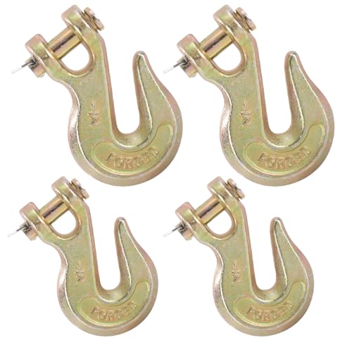 4 Pack 1/2" Heavy Duty Chain Hooks (Grade 70) Forged Steel Clevis Grab Hooks