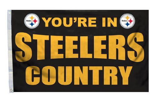 Fremont Die NFL Pittsburgh Steelers 3' x 5' Flag with Grommets, 3 x 5-Foot, In Country