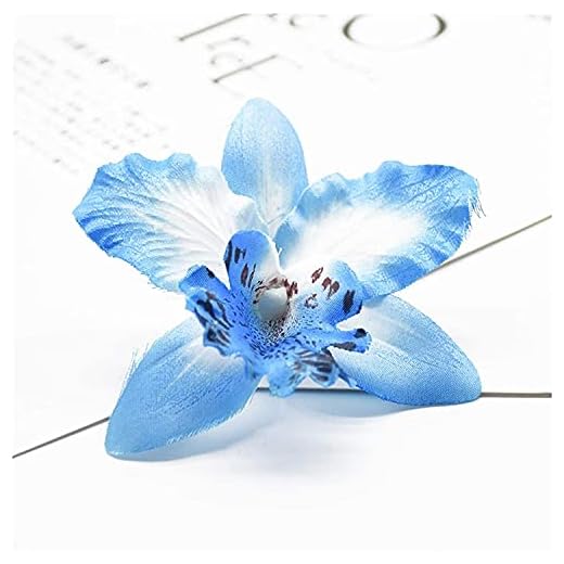 Heminredning falska blommor falska blommor 10 stycken konstgjorda blommor billig thailändsk orkidé juldekoration för hem bröllop fotografering rekvisita huvud blomma konstgjorda blommor (färg: 4) (färg: 5)