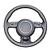Produktbild SLONGK Für Audi A1 8X A3 8V Sportback A4 B8 Avant A5 8T A6 C7 A7 G8 A8 D4 Q3 8U Q5 8R, Schwarz Original Leder Autolenkradabdeckung