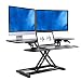 FLEXISPOT Stand up Desk Converter - 42 inches Wide Platform Standing Desk Computer Riser with Deep Keyboard Tray for Laptop (42", Black, M7L)