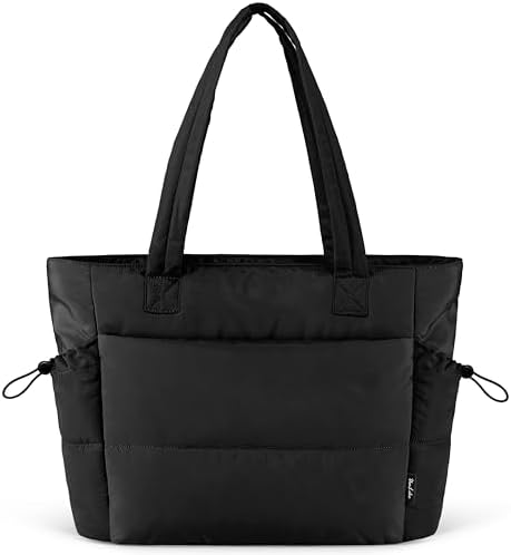 Tote Bag for Women Puffy Work Bags for Women with Zipper Lightweight Quilted Puffer Tote Bag for Travel, Teacher, Nurse