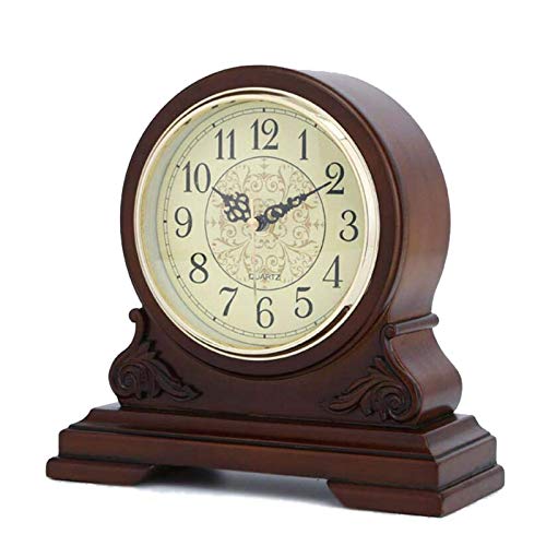 NSTVVEE Horloge de cheminée à Pendule cuivrée pour Salon, Bureau, Bureau, Horloge de Bureau à Piles pour cheminée, Bureau