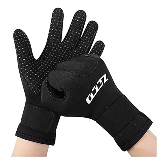 ZCCO Guantes de Buceo de Neopreno de 3 mm / 5 mm, Guantes térmicos de Traje de Neopreno de Doble Capa con muñeca elástica y partículas de Resistencia al Deslizamiento (5mm, S)