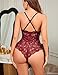 Avidlove Womens Lingeries Sexy Lingerie Red Naughty Lace Body Suits One Piece Teddy Valentines (Purple Red,L)