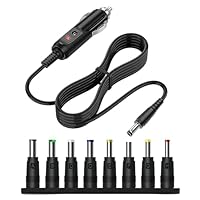 12V 5A Universal Auto DC Netzteil Adapter 5.5x2.1mm Mit 1.5m Kabel, Hohlstecker Adapter Mit 8 Adaptersteckern, KFZ Ladegerät Netzkabel Zigarettenanzünder Stecker Für DVD Player GPS Tablet Kamera