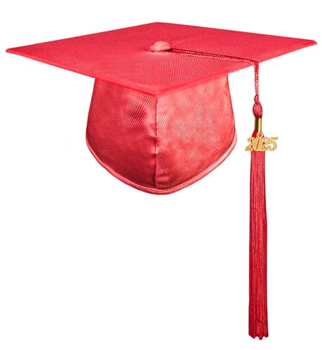 GraduatePro Enfants Chapeau Diplômé avec pendentif 2025 Kindergarten Préscolaire Fille Garçon Unisexe Rouge