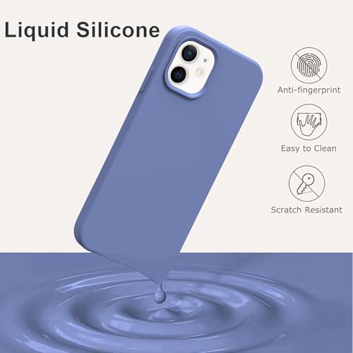 Image of VONZEE Microfiber Case Compatible for iPhone 12 Mini Smooth, Protective Shockproof Back Cover(Slicone | 5.4 inches | Grey Lavender)