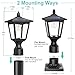 Solar Post Lights, 3000K Dusk to Dawn Solar Lamp Post Light with Pier Mount Base, Solar Post Lights Outdoor Waterproof for Garden Yard Landscape Pole Pillar, Outside Decorative Lamp(Warm White)
