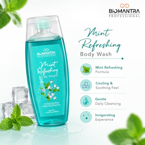 Image of Professional Mint Refreshing Body Wash | Cooling & Soothing Formula | Cleanses, Hydrates & Refreshes Skin | Mint Extract & Sweet Almond Oil | Daily Use Body Cleanser | 100ml