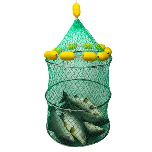 Covo Viveiro Samburá Sacola Covo Flutuante Grande Aço Reforçado Pesca Peixe Lambari