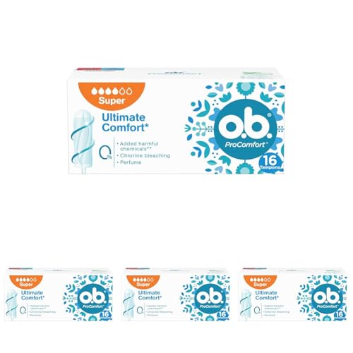 O.B. Pro Comfort, Super Tampon, 16 Pack (Paquete de 4)
