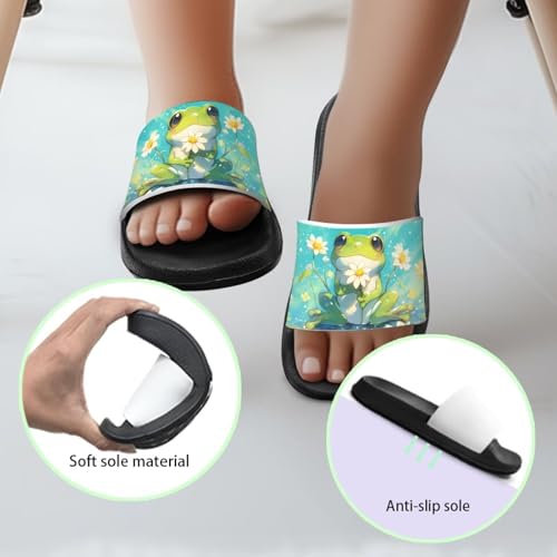 Image of Boy & Girls Slide Sandals Kids Shower Shoes Non Slip Summer Slippers Beach Sandals