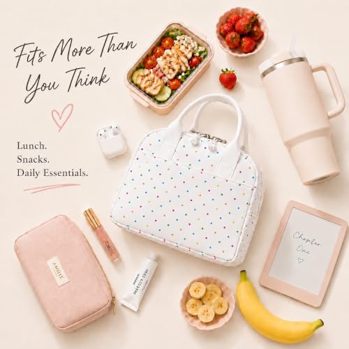 Image of LOVELYWIND Lunch Box for Women Cute Lunch Bags for Women Lunch Tote Bags Reusable Insulated Lunch Box Large Capacity Reusable Insulated Cooler for Work or Travel Gifts or Beach